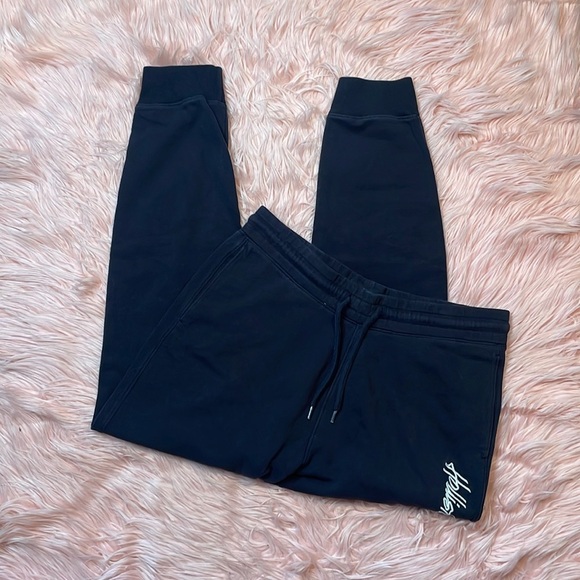 Hollister Faded Black Drawstring Joggers Size Large - Picture 1 of 7
